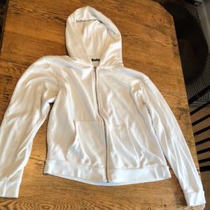 Brandy Melville white hooded sweatshirt